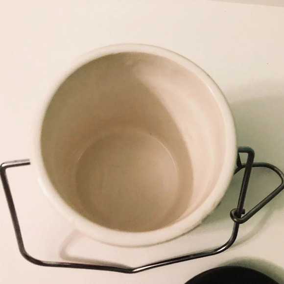 Vintage 1995 G Yewen Cow Wire Ball Crock Jar With Cowboy Hat Lid - Picture 7 of 16